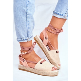 FRJ Damen-Espadrilles auf der Beige Monacoz Linen Platform 2