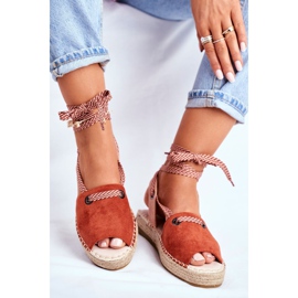 FRJ Damen Espadrilles On The Linen Plateau Orange Monacoz 1