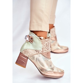 Damenstiefel mit hohem Absatz Maciejka Beige 03410-04 braun grün 1