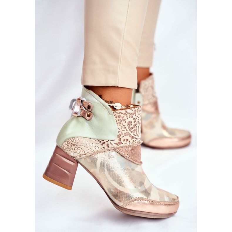 Damenstiefel mit hohem Absatz Maciejka Beige 03410-04 braun grün 1