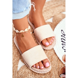 FRJ Klassische Hausschuhe für Damen Wildleder Beige Look At Me 1