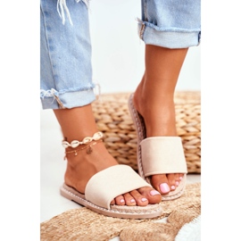 FRJ Klassische Hausschuhe für Damen Wildleder Beige Look At Me 2