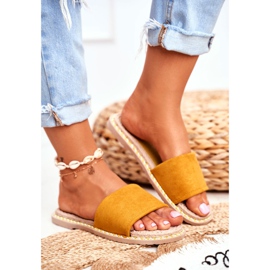 FRJ Klassische Wildleder Hausschuhe für Damen Gelb Look At Me 2