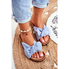 FRJ Damenhausschuhe mit Pin-up-Schleifen Blaue Magnolie 1