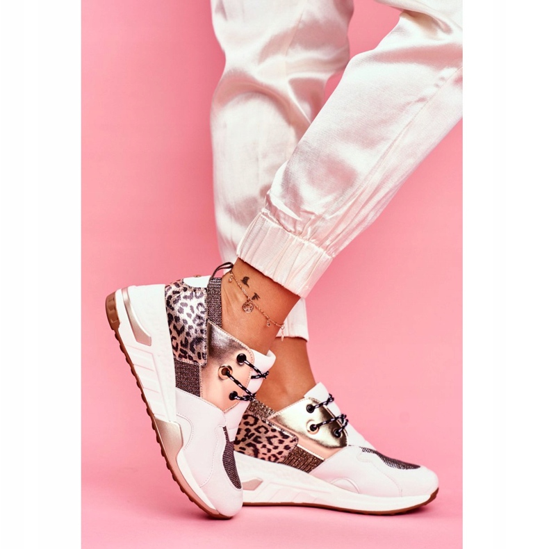 Moow Damen Sportschuhe Sneakers Weißgold Semper mehrfarbig gelb 2