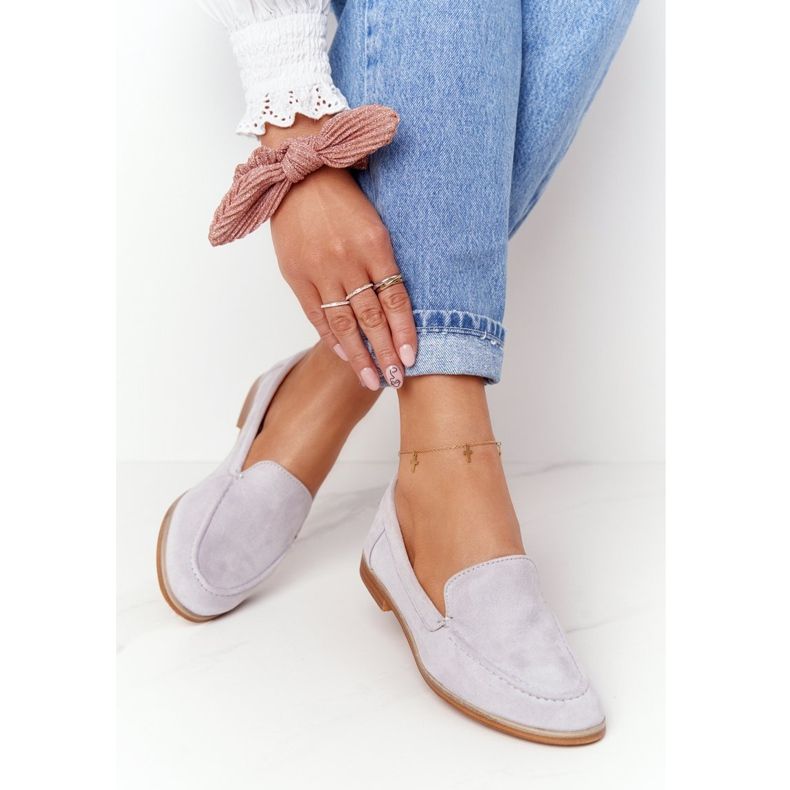 PS1 Damen Brogues Slip On Wildleder Grau Twinky 1