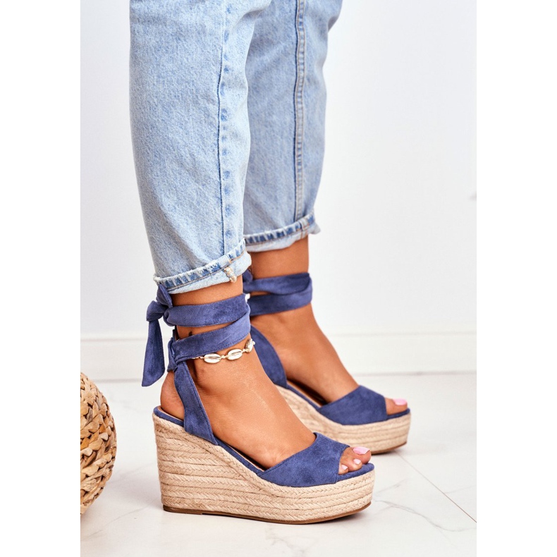 FRID Damen Sandalen auf Keil Espadrilles Blau Ollie 1