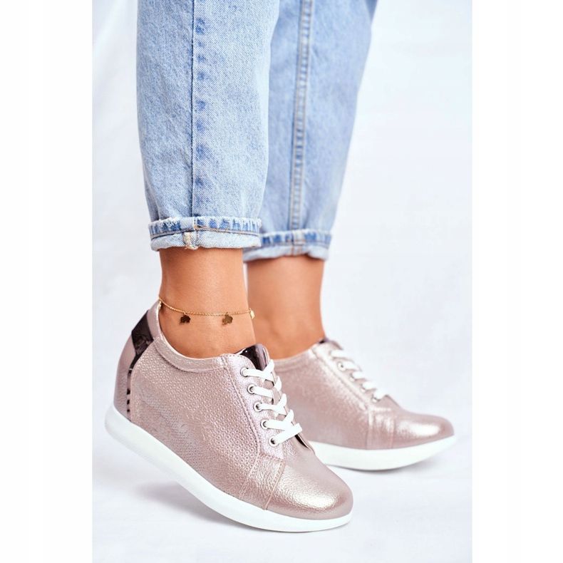 Damen Sneaker Sergio Leone Beige Sparkle SP235 1