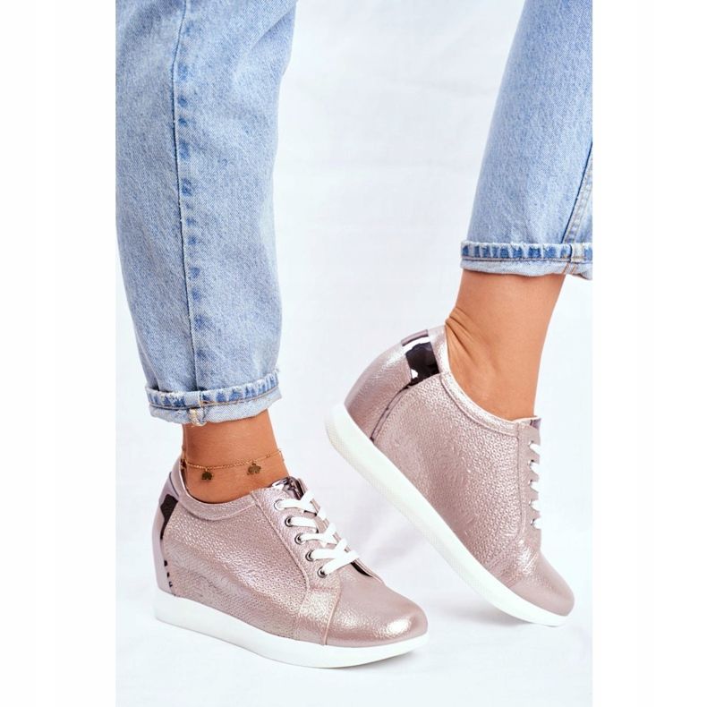 Damen Sneaker Sergio Leone Beige Sparkle SP235 2