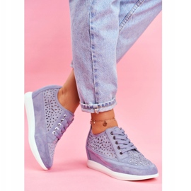 Damen Sneaker Sergio Leone Openwork Blau PB122 2