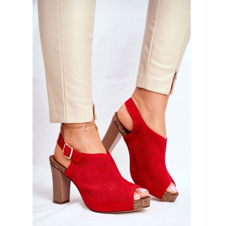 Damen Sandalen mit hohem Absatz Sergio Leone SK855 Rot Senillo 1