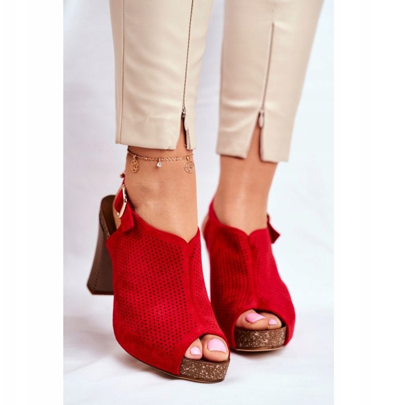 Damen Sandalen mit hohem Absatz Sergio Leone SK855 Rot Senillo 2