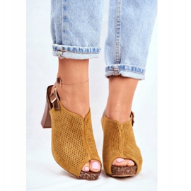 Damen Sandalen mit hohem Absatz Sergio Leone SK855 Gelb Senillo 2