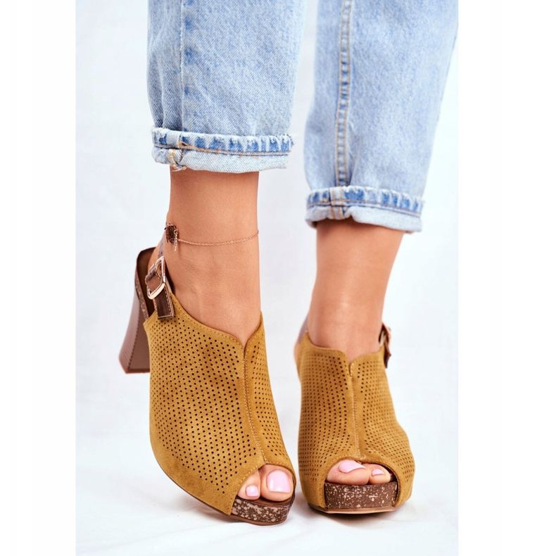 Damen Sandalen mit hohem Absatz Sergio Leone SK855 Gelb Senillo 2