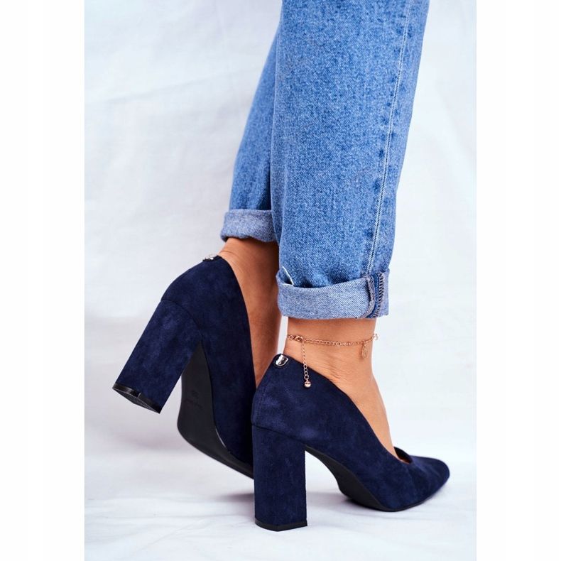 Pumps für Damen mit Absatz Sergio Leone Marineblau PB216 2