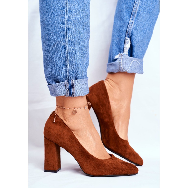 Damen Pumps mit Absatz Sergio Leone Camel PB216 braun 2