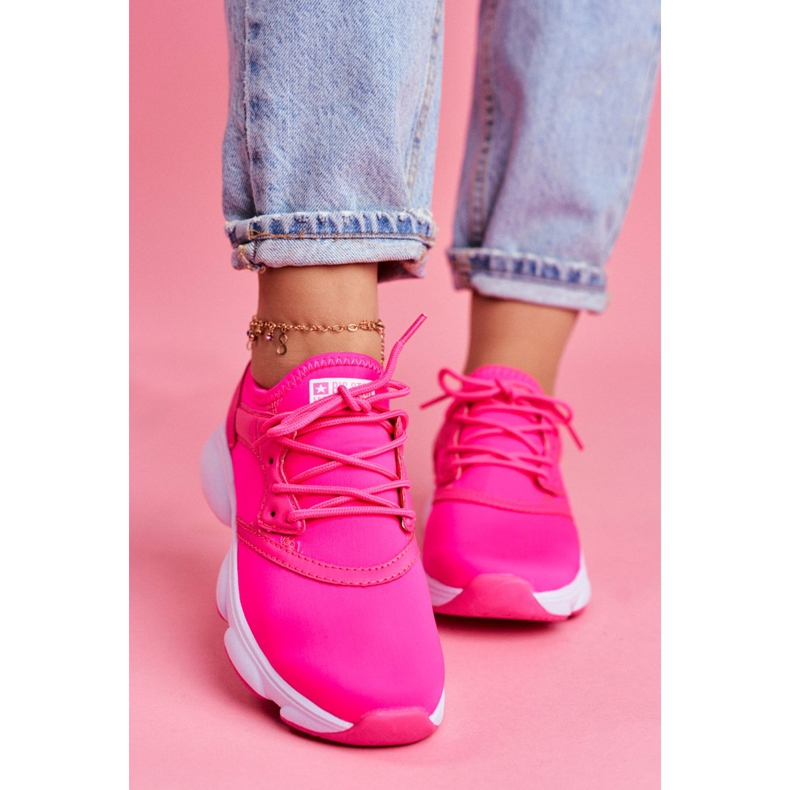 Damen Sportschuhe Sneakers Big Star Neon Pink FF274931 rosa 2