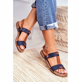 EVE Elegante Damen Sandalen 8SD35-0307 Marineblau Renna 2