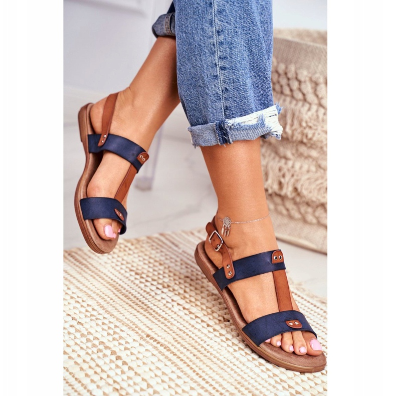 EVE Elegante Damen Sandalen 8SD35-0307 Marineblau Renna navy blau 2