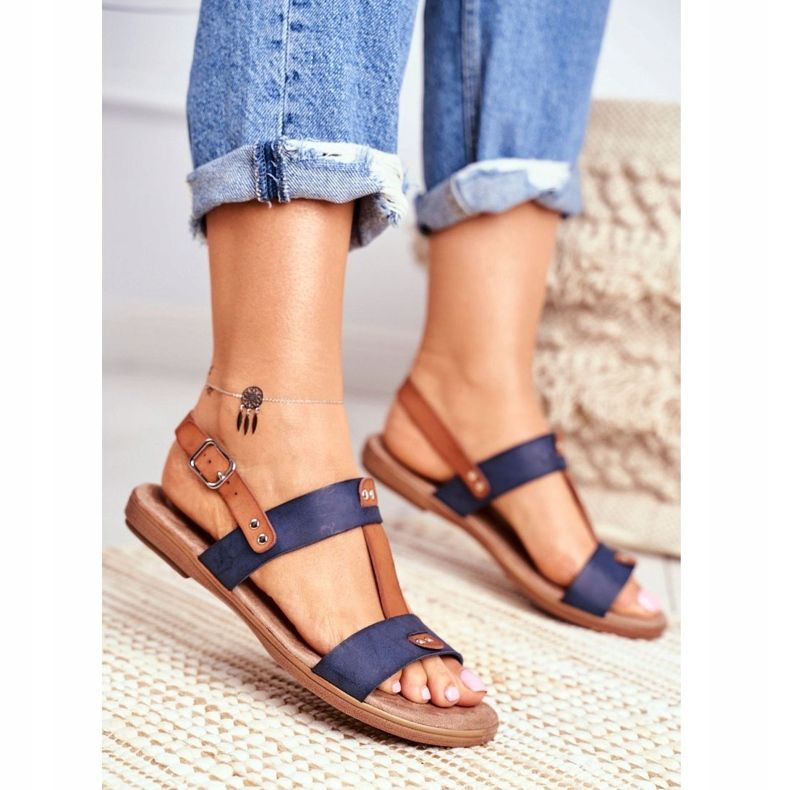 EVE Elegante Damen Sandalen 8SD35-0307 Marineblau Renna 1