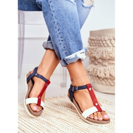 EVE Flache Sandalen für Damen 8SD35-0306 Marineblau Dubi braun navy blau 2