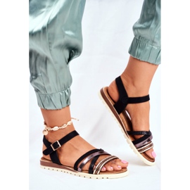 EVE Damen Sandalen Flat Black Replay schwarz 2