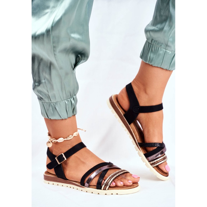 EVE Damen Sandalen Flat Black Replay schwarz 2