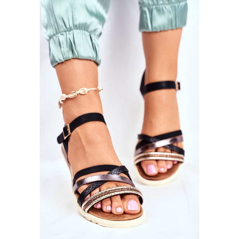 EVE Damen Sandalen Flat Black Replay schwarz 1