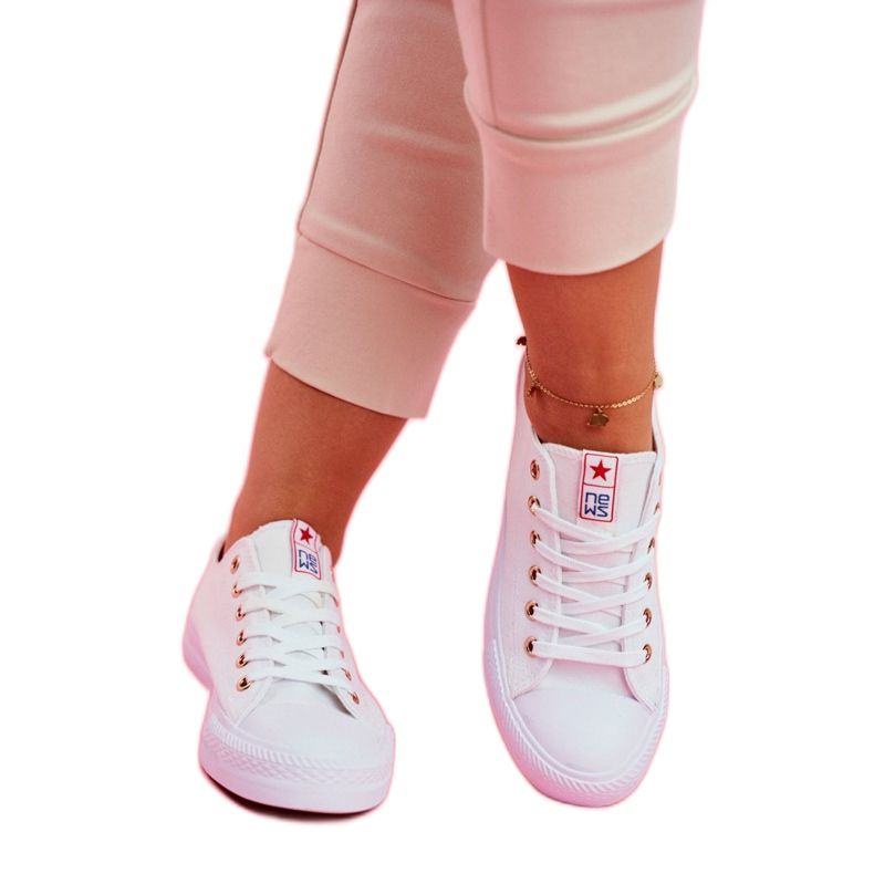 NEWS Damen Sneaker Low Stoff Weiß Ecoma 2