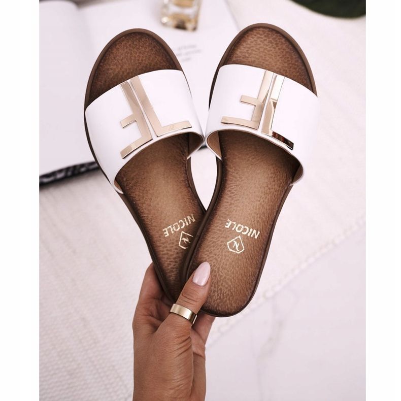 Elegante Damen Hausschuhe Weiß Nicole Dilmah 2