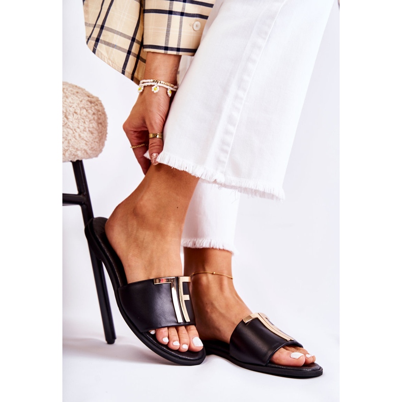 Elegante Damen Hausschuhe Schwarz Nicole Dilmah 1