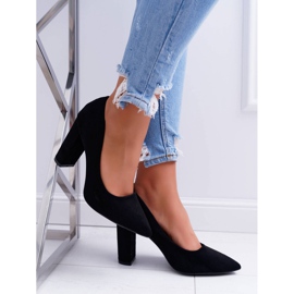 SEA Damen Pumps mit Absatz Wildleder Black Strawberry schwarz 2