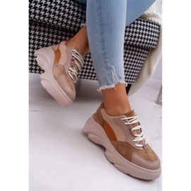 SEA Damen Sportschuhe Dicke Sohle Camel Cardamon braun 2