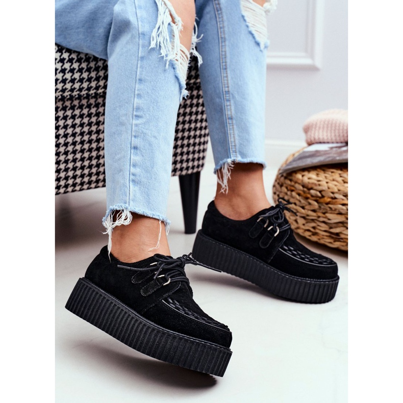 Smith's Creepers aus schwarzem Wildleder auf der Gocain-Plattform 1