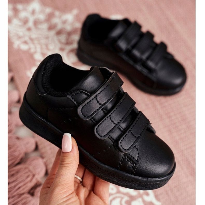 FRROCK Sportschuhe Kinder Jugend Schwarz Fifi mit Klettverschluss 1