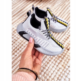 FRROCK Sportschuhe Kinder Grau und Weiß Stitch 1