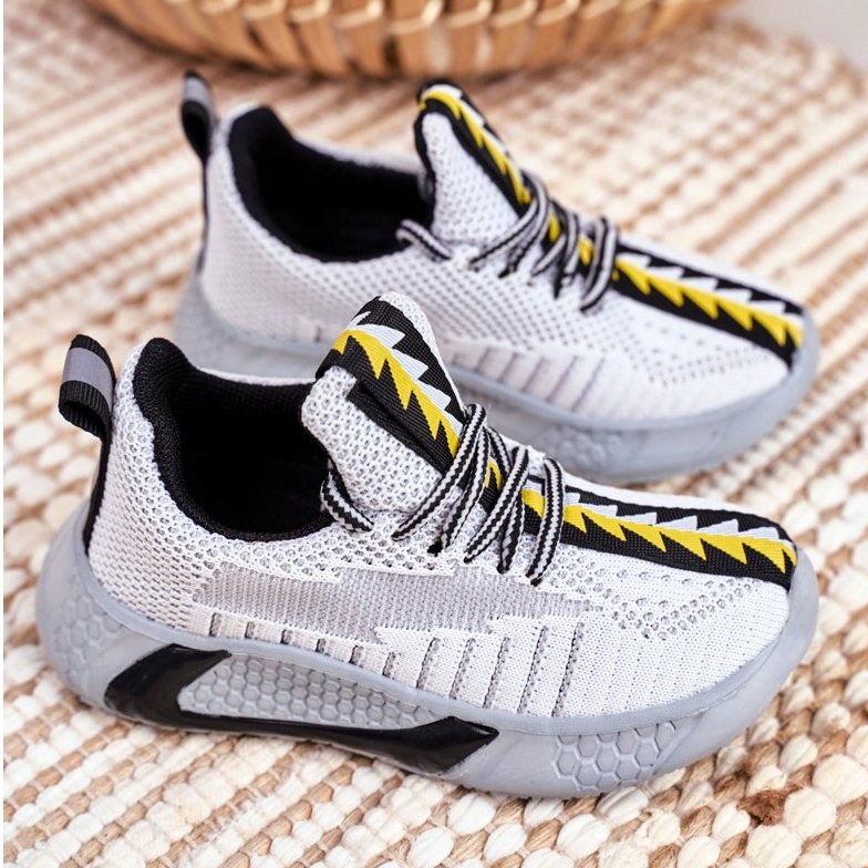 FRROCK Sportschuhe Kinder Grau und Weiß Stitch 2