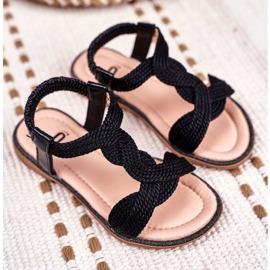 FRROCK Schwarze Lamado Sandalen für Kinder 2