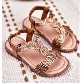 FRROCK Champagner Lamado Kindersandalen rosa gelb 2