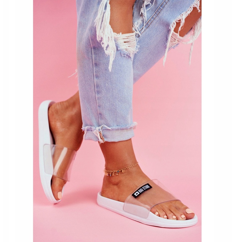 Damen Hausschuhe Big Star Transparent Weiß DD274A258 2