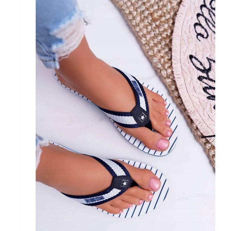 Damen Hausschuhe Flip-Flops Big Star Marineblau DD274A250 2