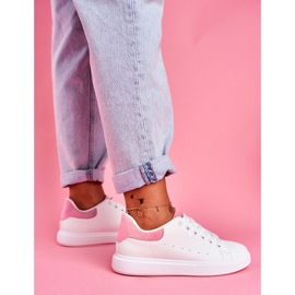 SEA Damen Sportschuhe Weiß mit rosa Absatz Milly 1