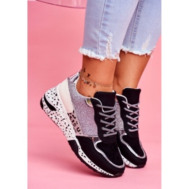 Damen Sportschuhe Dicke Sohle Schwarz Nokien 1