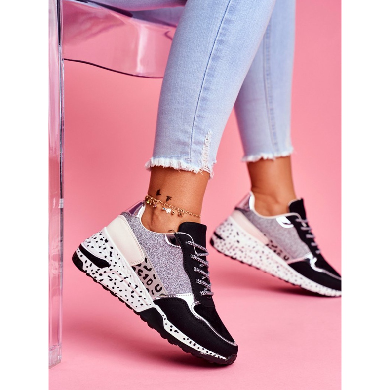 Damen Sportschuhe Dicke Sohle Schwarz Nokien 2