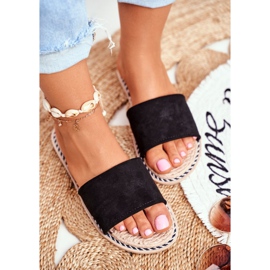 FRJ Klassische Damen Hausschuhe Wildleder Schwarz Look At Me 1