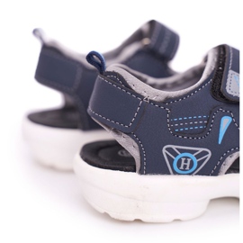 FRROCK Kinder Jugend Jungen Sandalen mit Klettverschluss Marineblau Pelgro 1