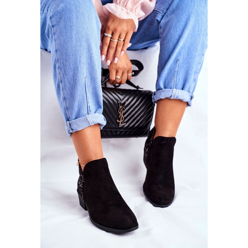 Damenstiefel mit flachem Absatz Spring Black Elizabeth schwarz 1