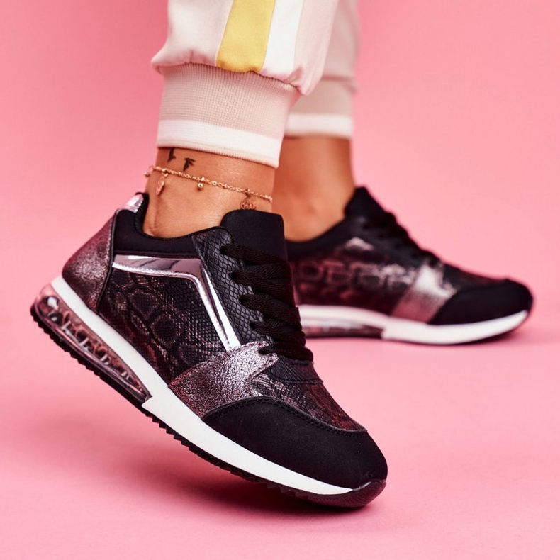 SEA Damen Sportschuhe Sneakers Schwarz Helly 1