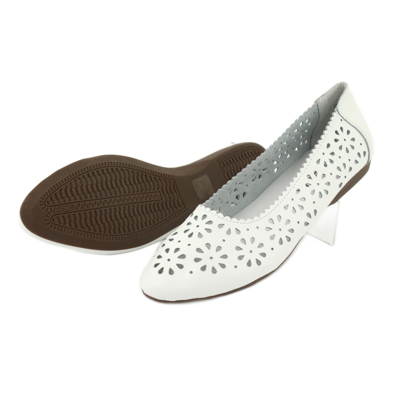 Weiße durchbrochene Ballerinas Filippo 680 4