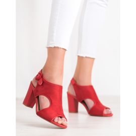 Weide Sandalen aus Wildleder rot 2